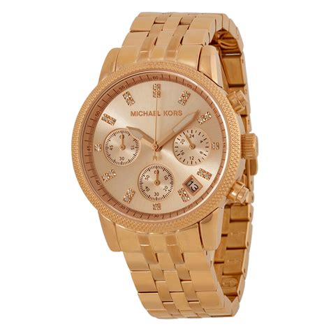 10k rose gold watch michael kors|Michael Kors ritz chronograph.